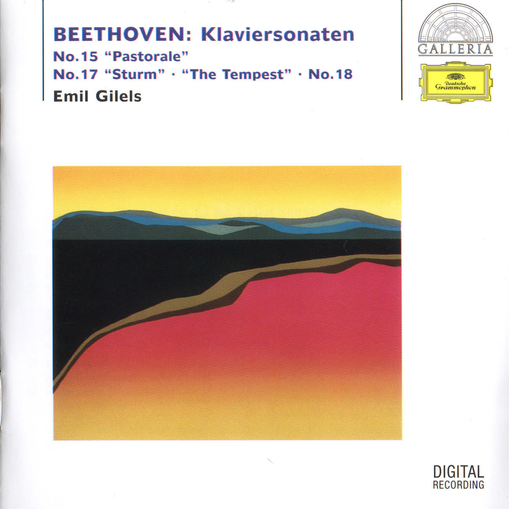 Beethoven: Piano Sonatas No. 15 "Pastorale", No. 17 "The Tempest" & No. 18 0028946307922