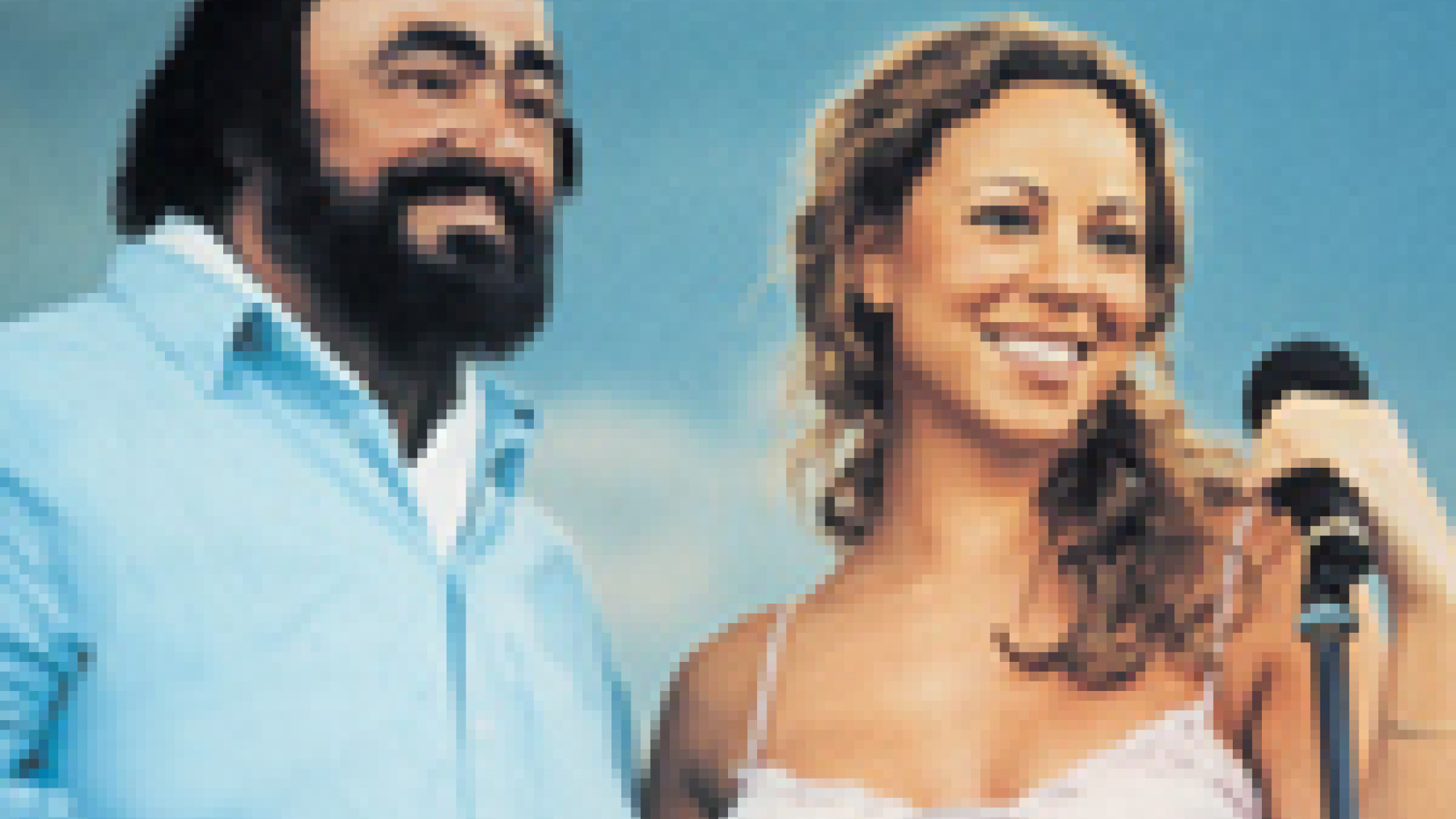 Luciano Pavarotti und Mariah Carrey
