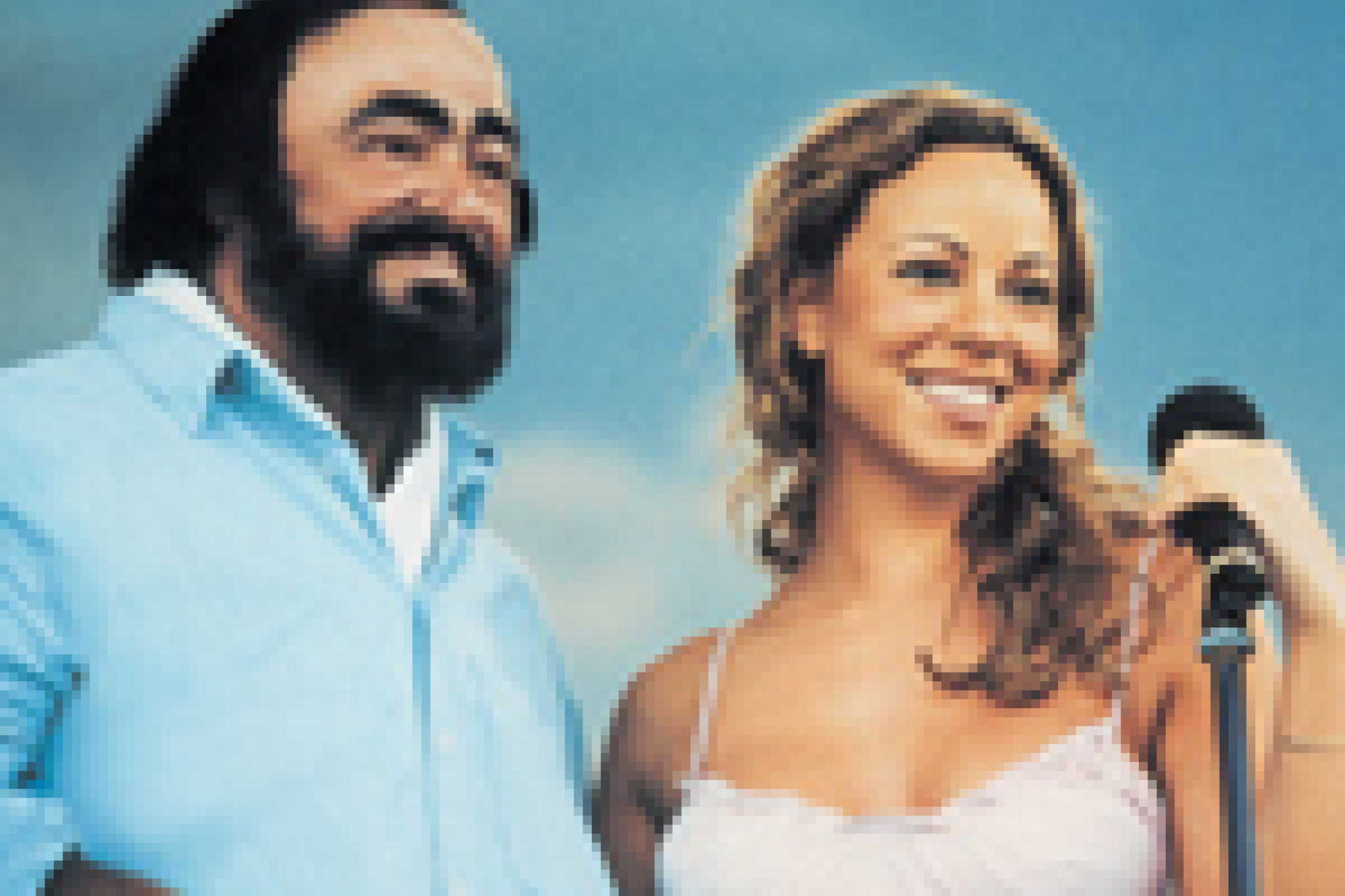 Luciano Pavarotti und Mariah Carrey