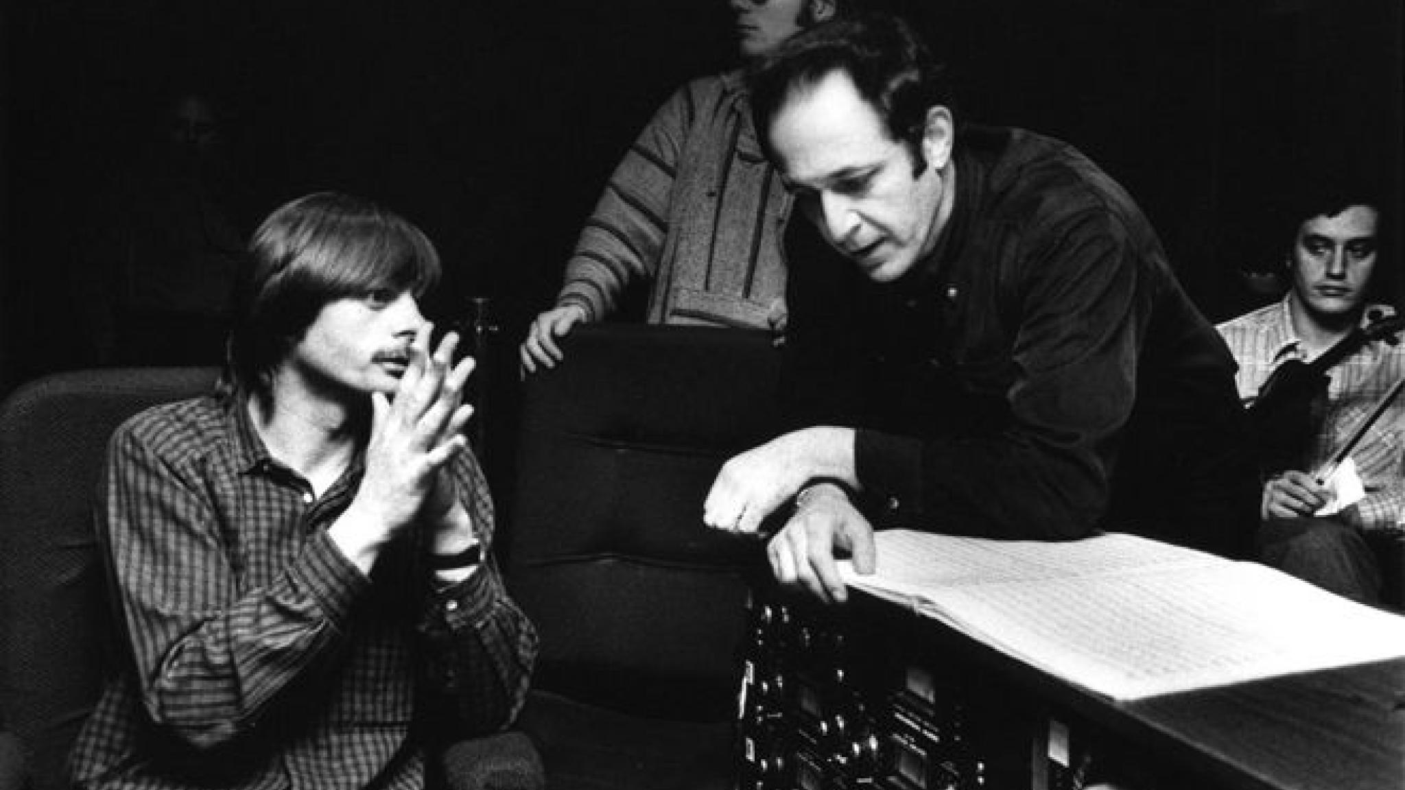 1980 Manfred Eicher and Steve Reich  ©  Deborah Feingold