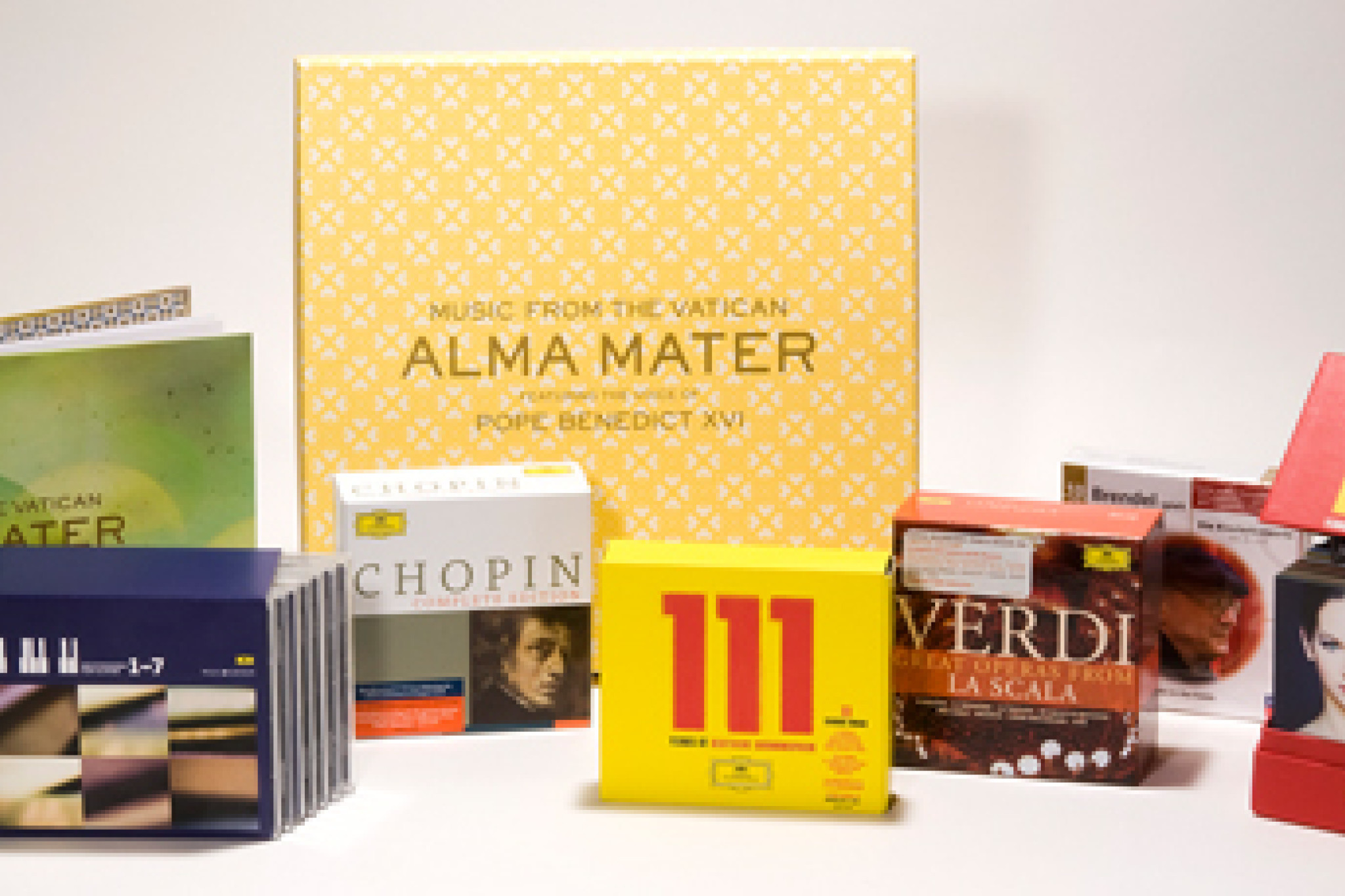 CD Boxen, Alma Mater, Chopin, DG 111, Brendel, Verdi, Welt Edition © Universal Music