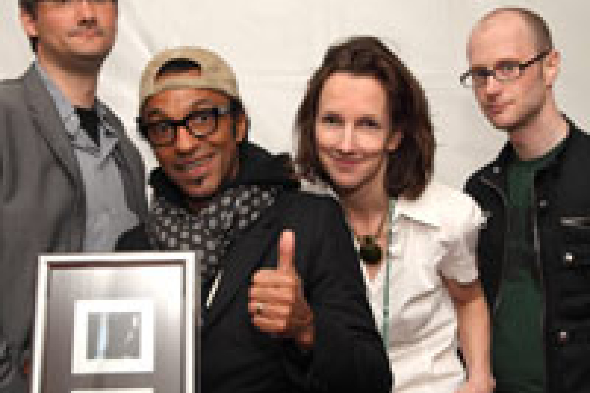 Felix Jobst (Universal Music), Manu Katché, Tina Heine (Elbjazz), Matthias Wendl (Artribute Booking) © by Steven Haberland