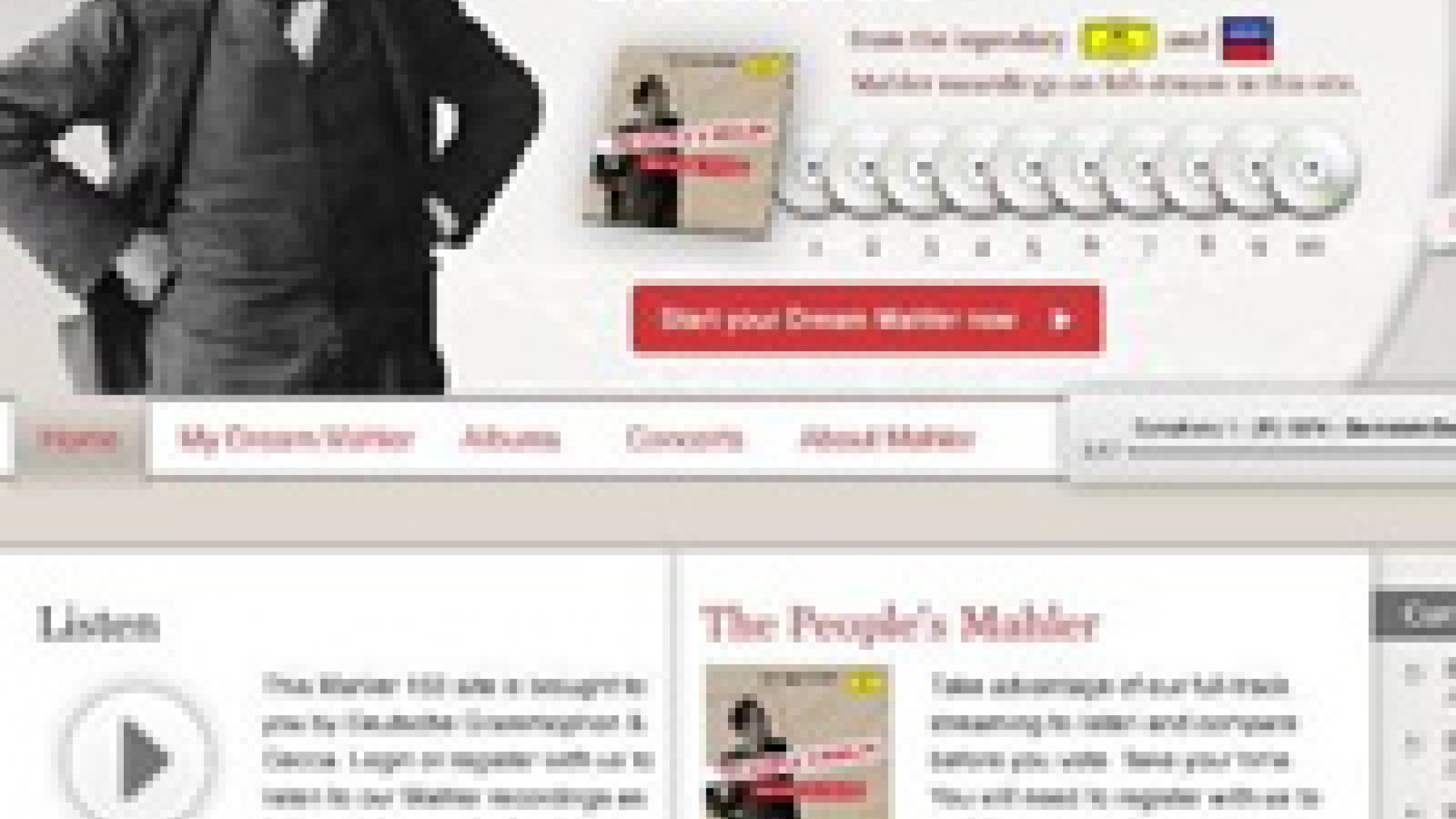Website zum 150. Geburtstag von Gustav Mahler