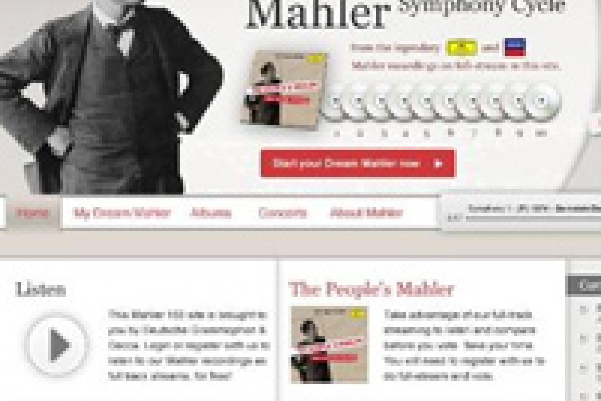 Website zum 150. Geburtstag von Gustav Mahler