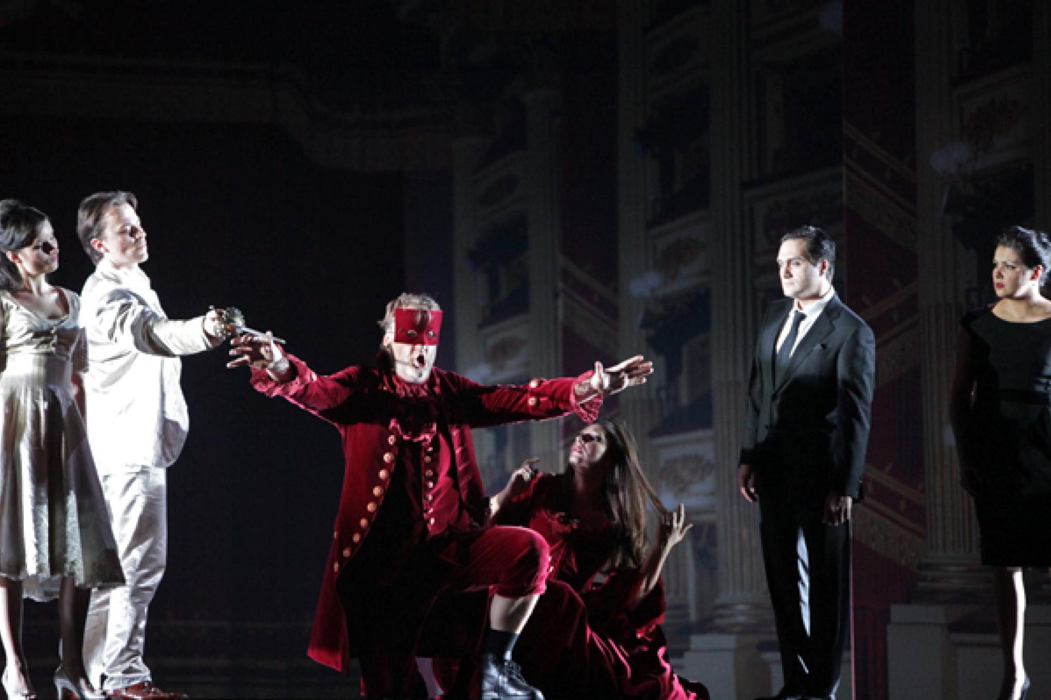 Anna Prohaska, Stefan Kocan, Bryn Terfel, Barbara Frittoli, Giuseppe Filianoti and Anna Netrebko in Don Giovanni (Scala)