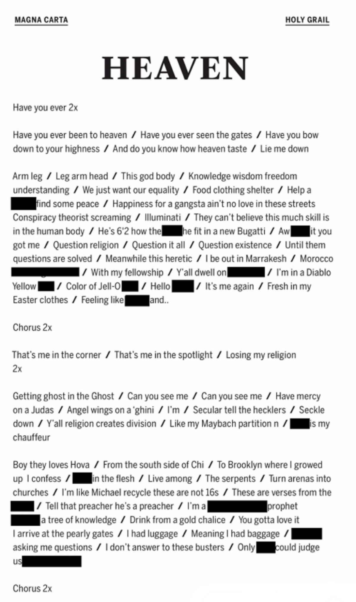Jay-Z "Heaven" Lyrics