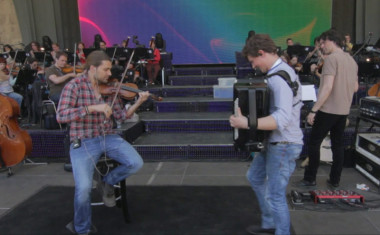 Backstage in Berlin: Martynas mit David Garrett