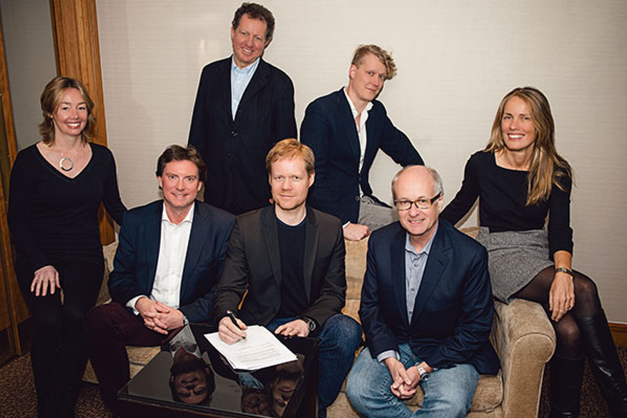 Von links nach rechts: Jane Carter, Mark Wilkinson, Costa Pilavachi, Max Richter, Christian Badzura, Max Hole, Ute Fesquet