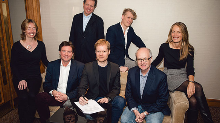 Von links nach rechts: Jane Carter, Mark Wilkinson, Costa Pilavachi, Max Richter, Christian Badzura, Max Hole, Ute Fesquet