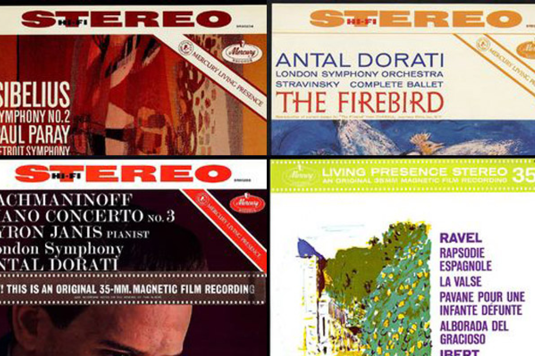 Jean Sibelius, Igor Strawinsky, Sergei Rachmaninoff, Maurice Ravel