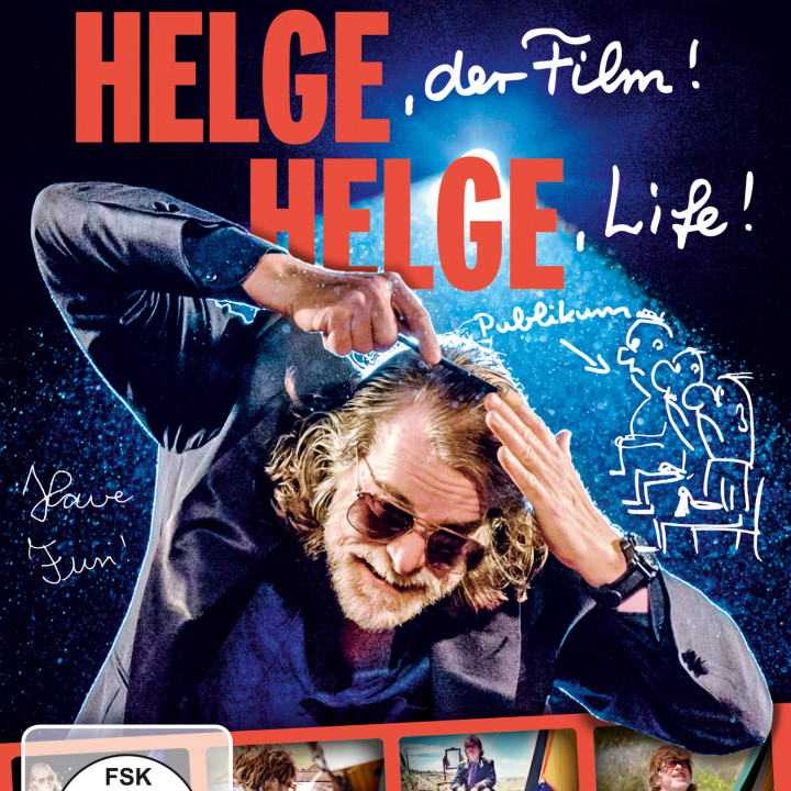 Helege Schneider DVD Cover "Lass knacken, HELGE! HELGE, der Film! HELGE, Life!"