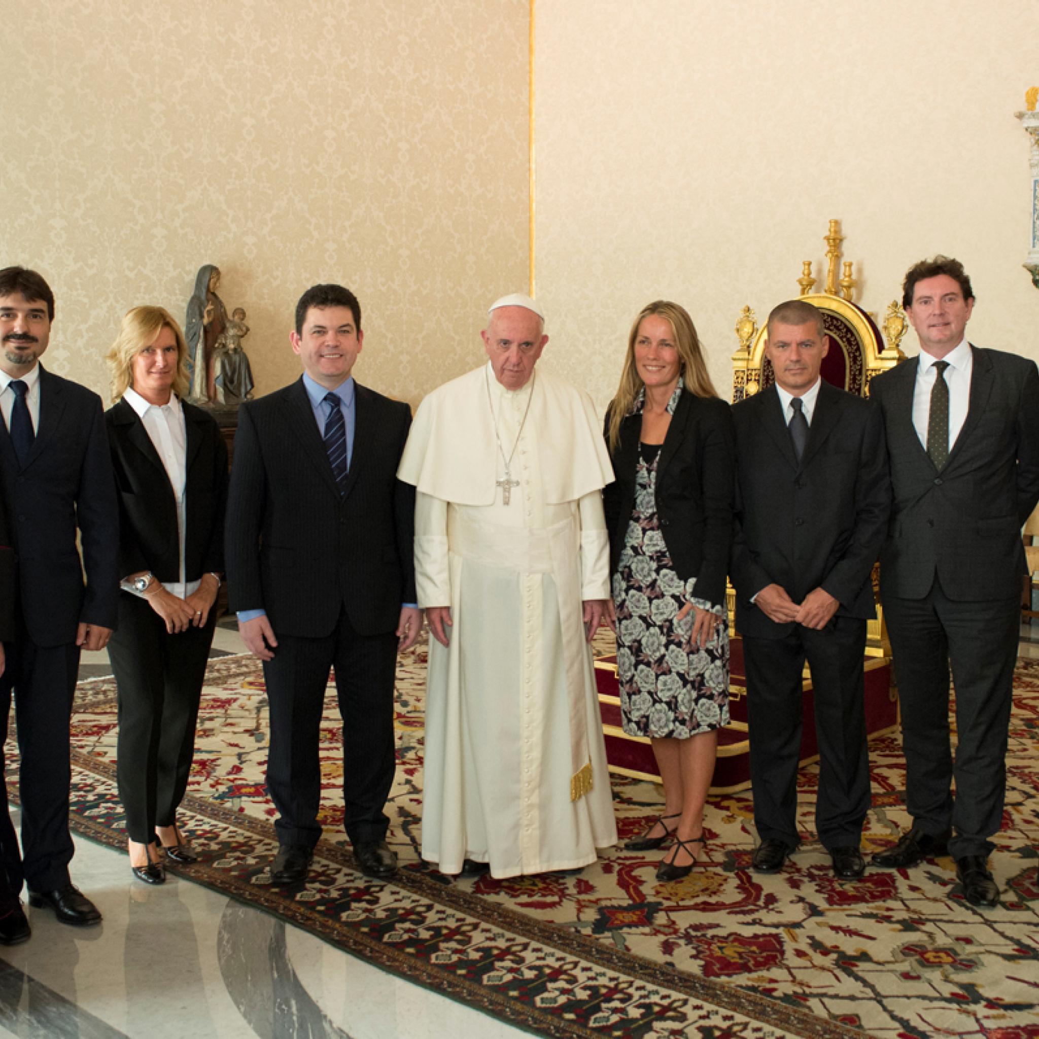 Marcos Pavan, Michelangelo Nardella, Barbara Arienti, Graham Southern, Papst Franziskus, Ute Fesquet, Mirko Gratton, Mark Wilkinson, Massimo Palombella
