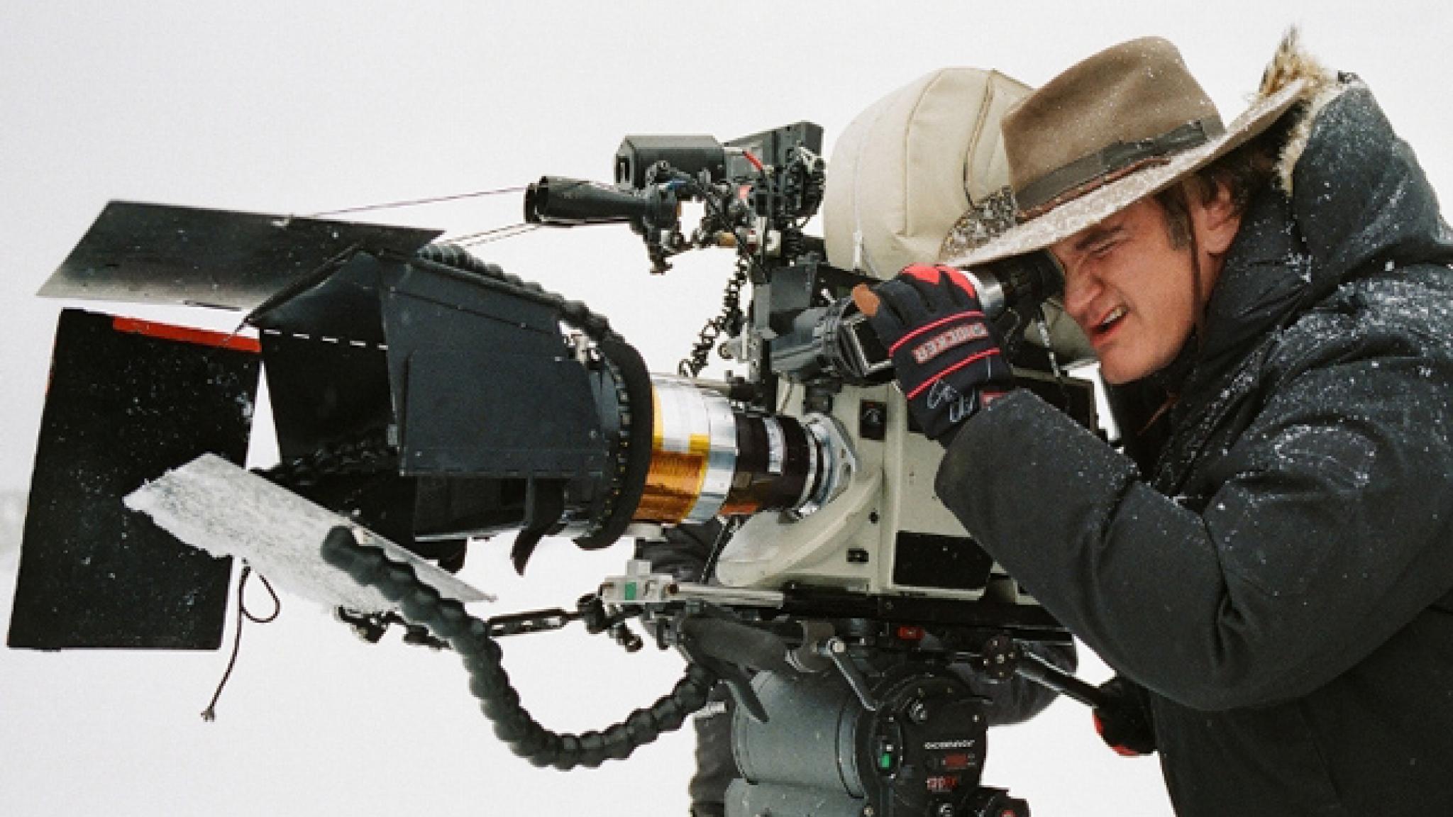 Regisseur Quentin Tarantino am Set von "The Hateful Eight"