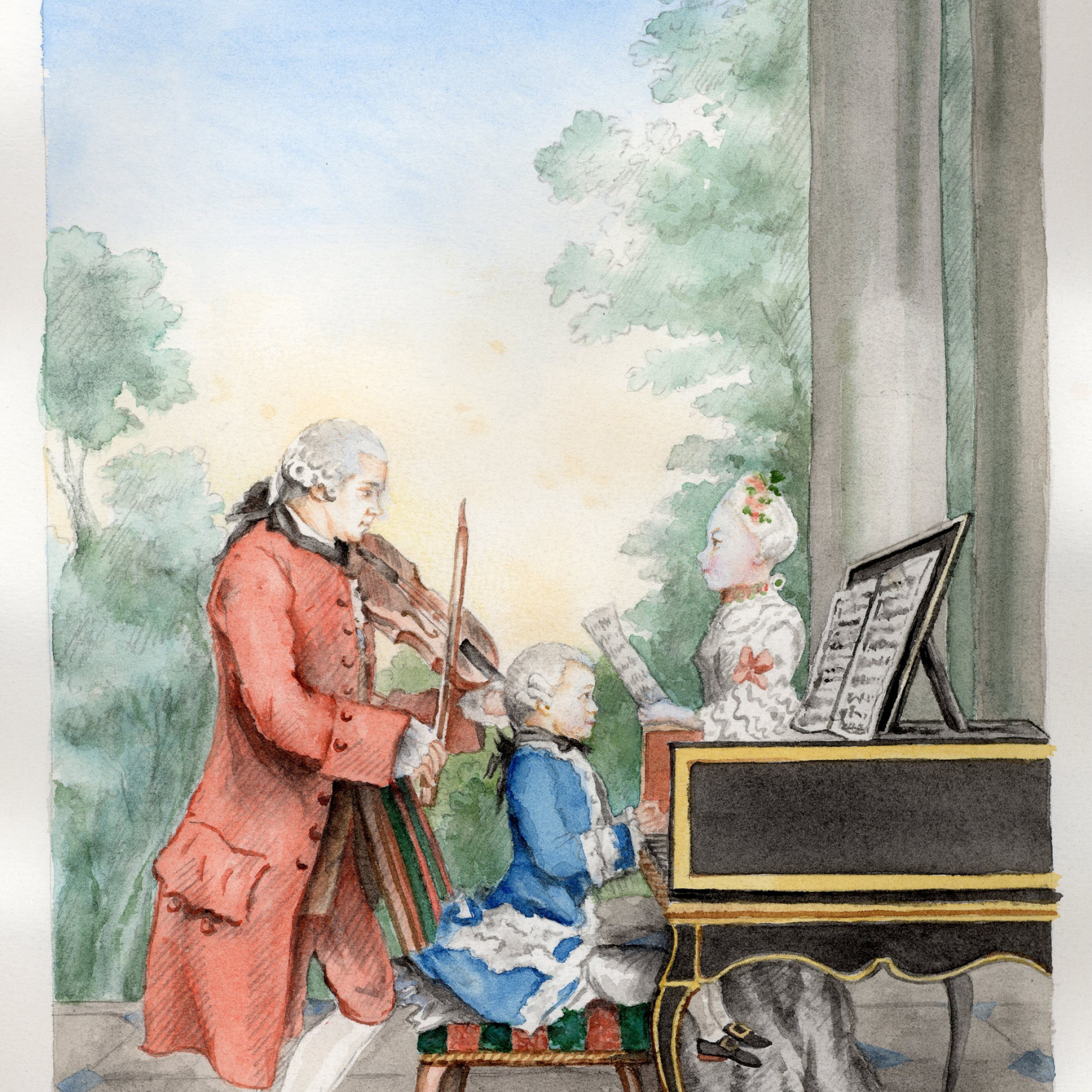 Leopold Mozart  und seine Kinder