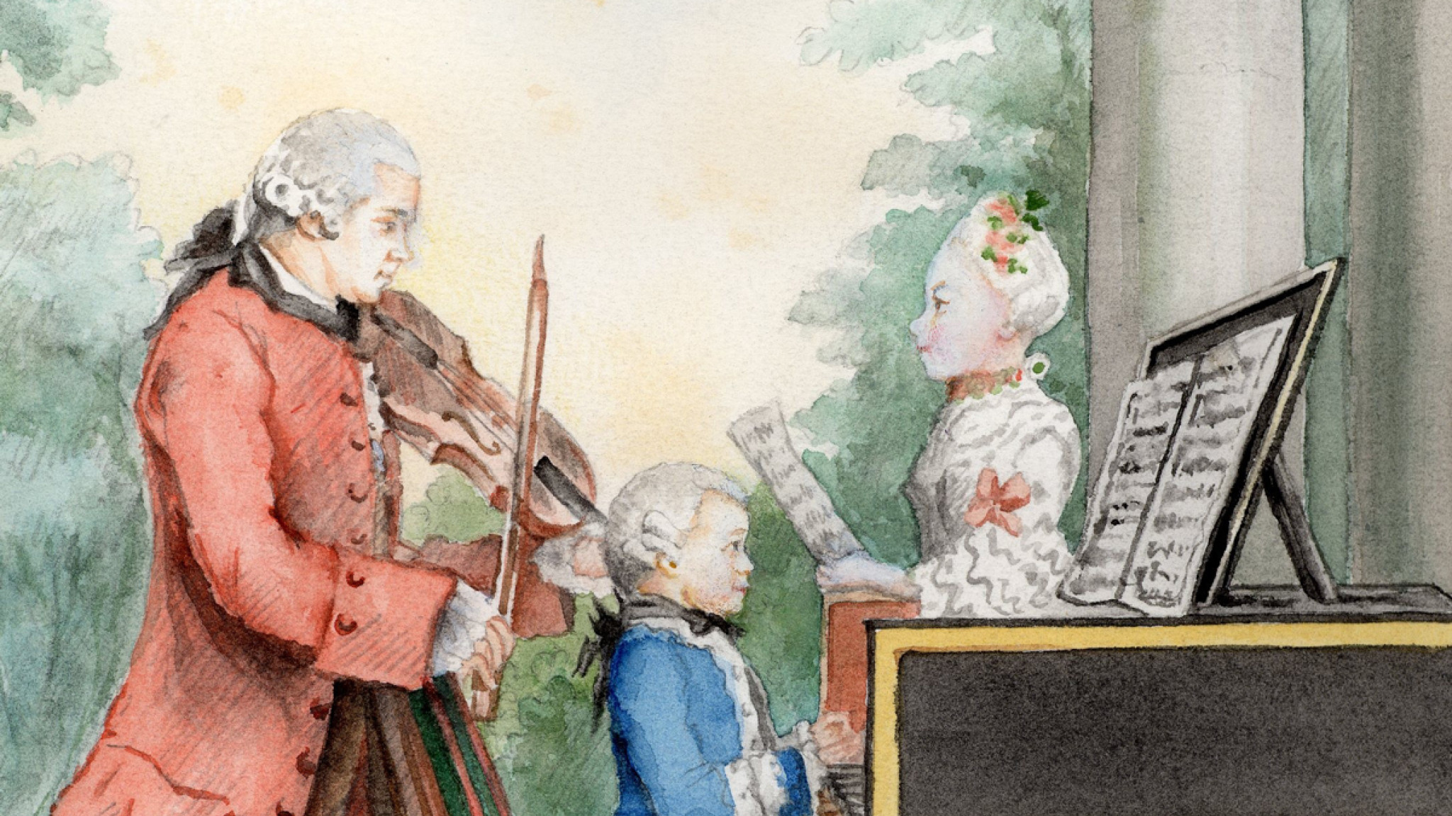 Wolfgang Amadeus Mozart und Familie