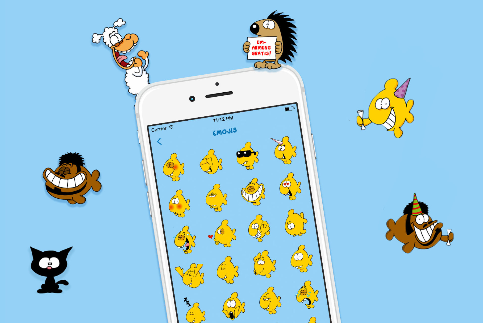 Erste Keyboard App von Ralph Ruthe mit Emojis und Stickern der beliebten Cartoons