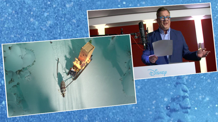 Hape Kerkeling im Synchronstudio für "Olaf taut auf"