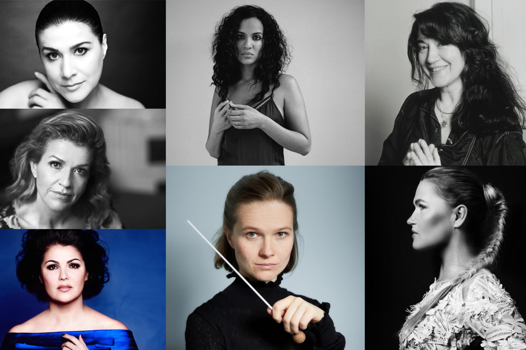 Cecilia Bartoli, Anne-Sophie Mutter, Anna Netrebko, Anoushka Shankar, Mirga Gražinytė-Tyla, Martha Argerich, Mari Samuelsen