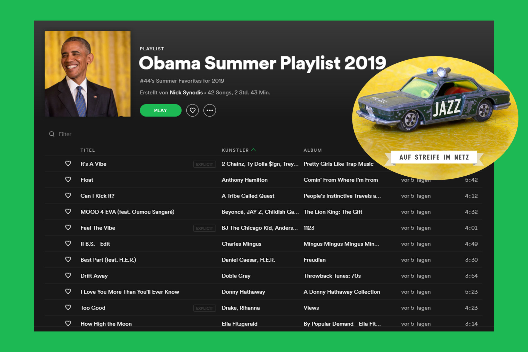 Spotify-Playlist Barack Obama
