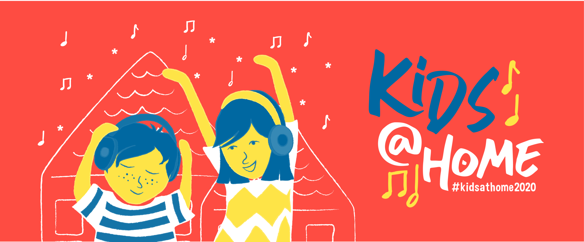 Banner kids at home