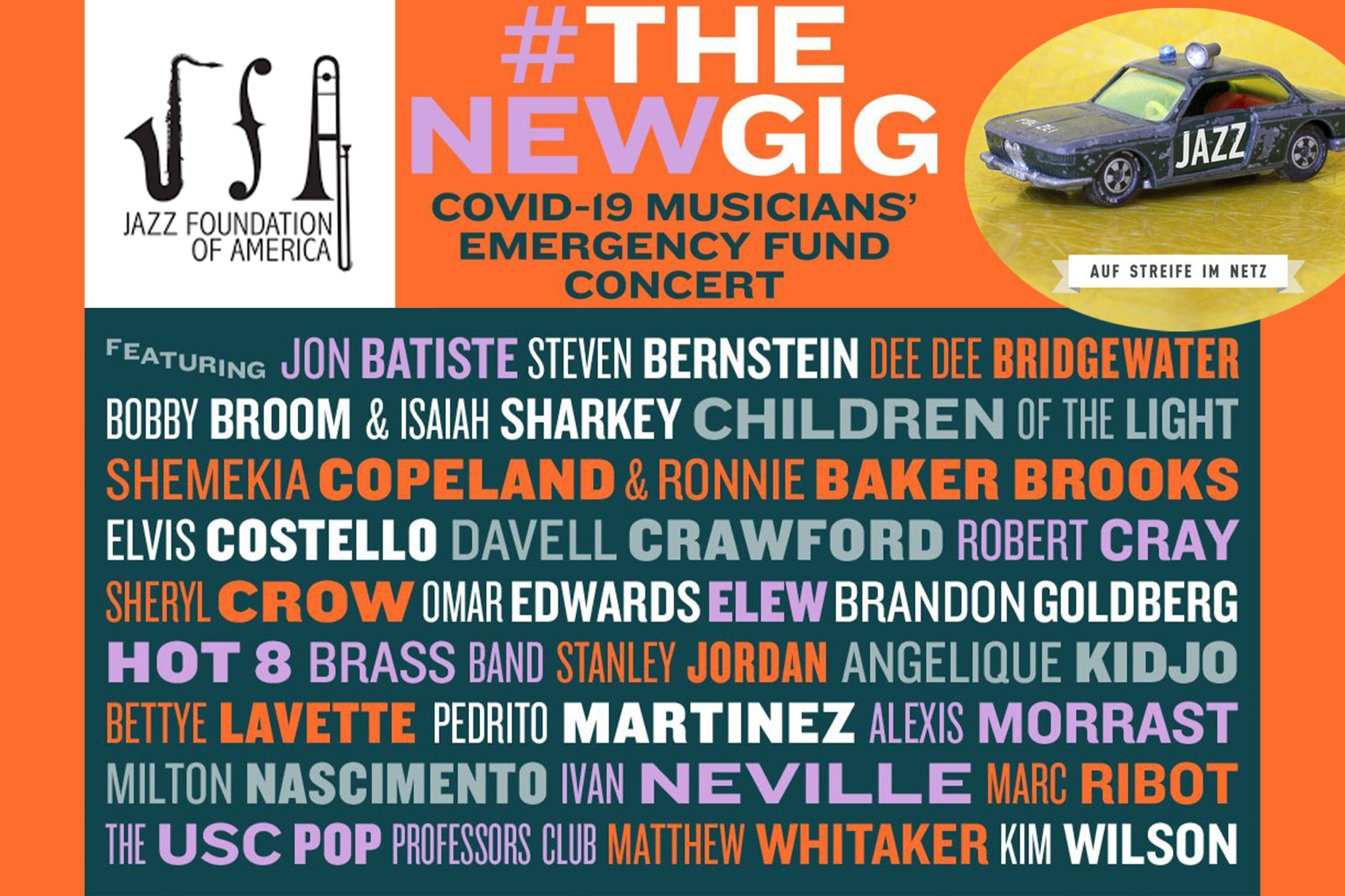 Auf Streife Im Netz - Jazz Foundation of America Benefizkonzert für den Covid-19 Musicians' Emergency Fund