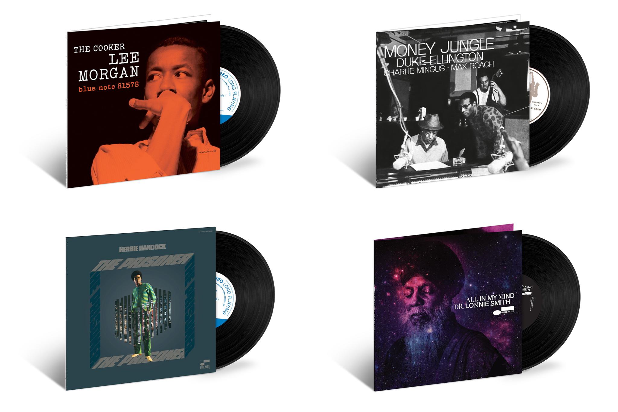 JazzEcho-Plattenteller: Lee Morgan - The Cooker / Duke Ellington - Money Jungle / Herbie Hancock - The Prisoner / Dr. Lonnie Smith - All In My Mind