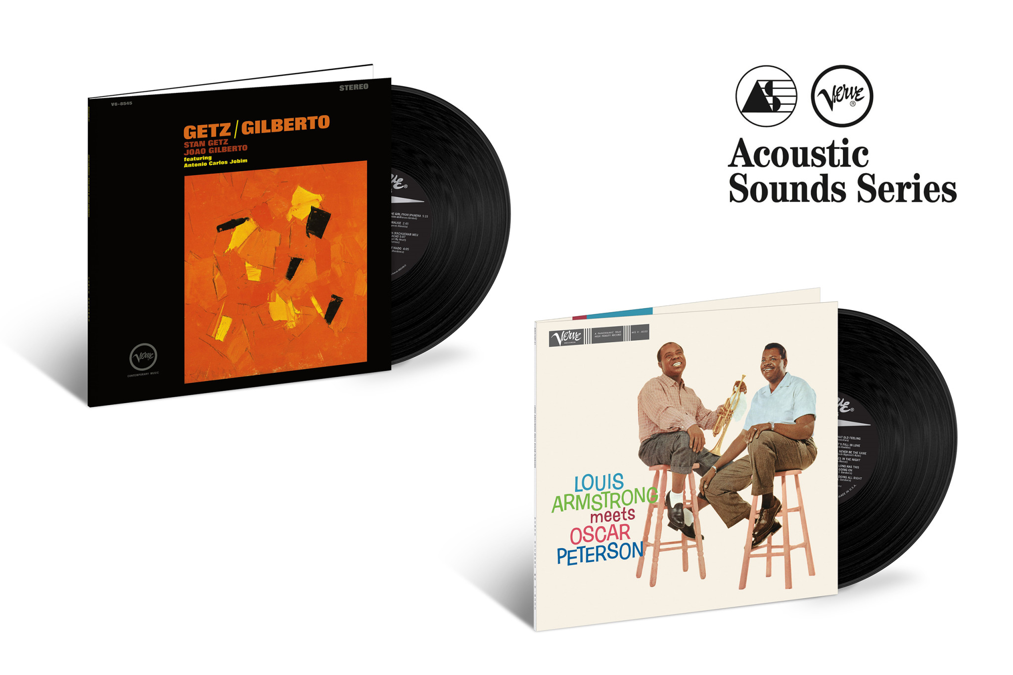 JazzEcho-Plattenteller: Stan Getz & Joao Gilberto "Getz/Gilberto" / Louis Armstrong & Oscar Peterson "Louis Armstrong Meets Oscar Peterson"