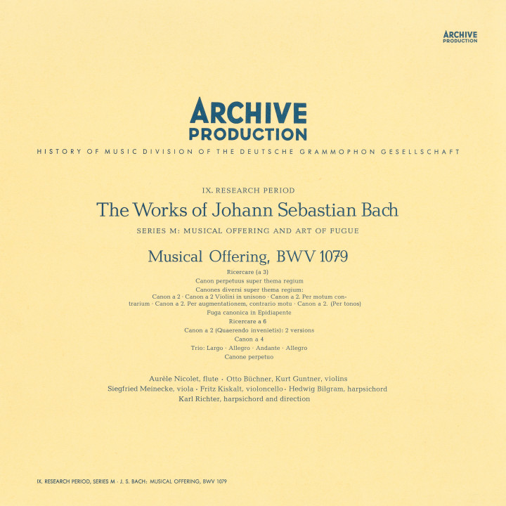 Bach: Musical Offering, BWV 1079 Karl Richter eAlbum Cover
