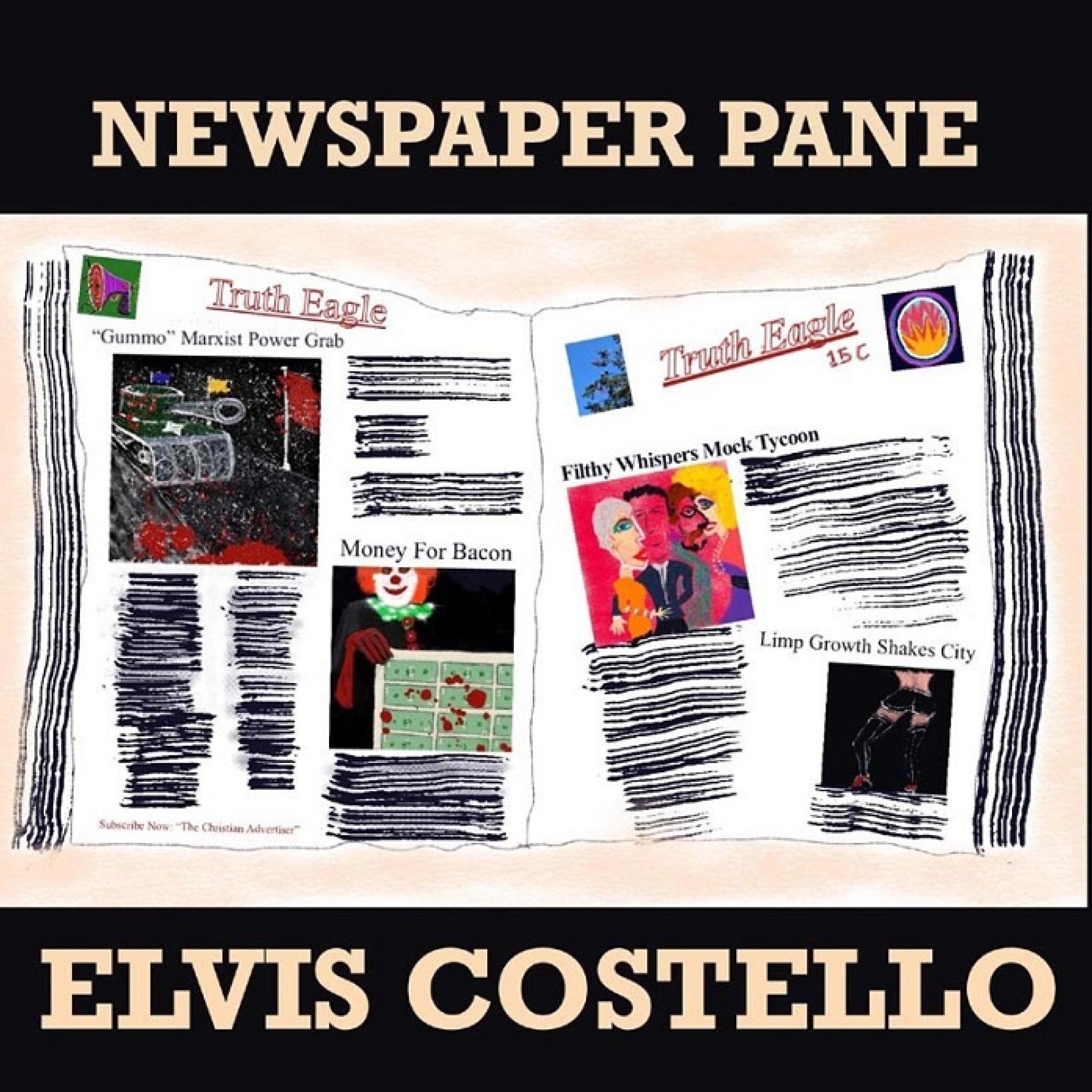 Elvis Costello Newspaper Pane