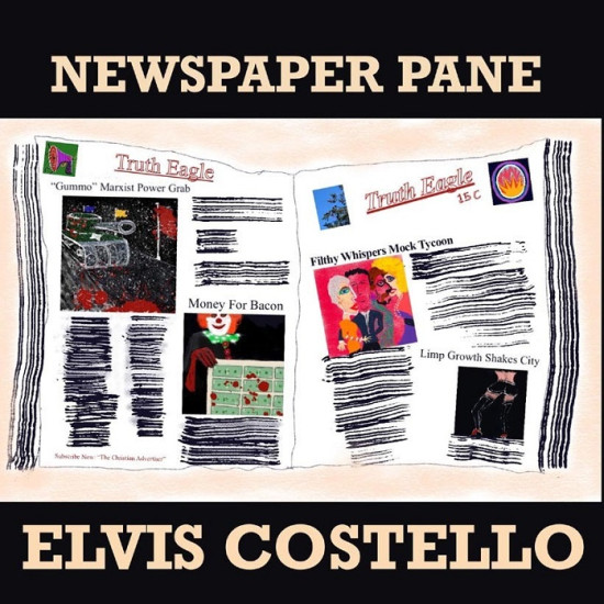 Elvis Costello Newspaper Pane