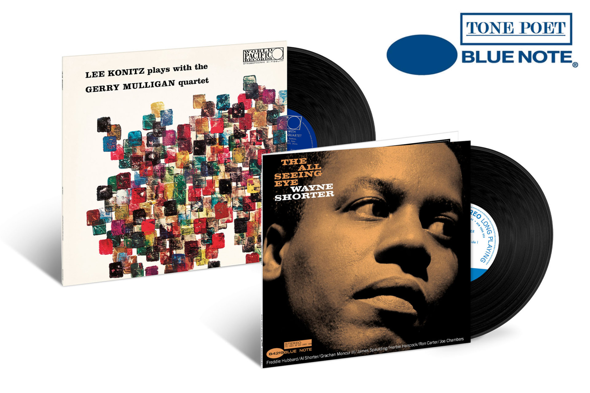 JazzEcho-Plattenteller: Lee Konitz "Lee Konitz Plays With The Gerry Mulligan Quartet" / Wayne Shorter "The All Seeing Eye" (Tone Poet Vinyl)