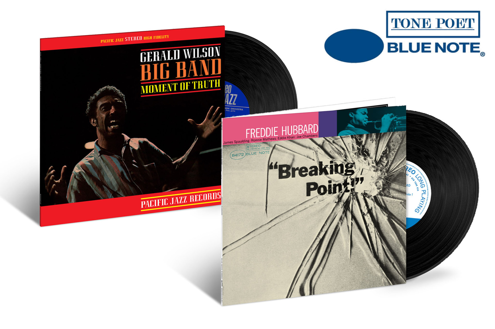 JazzEcho-Plattenteller: Gerald Wilson "Moment Of Truth " / Freddie Hubbard "Breaking Point" (Blue Note Tone Poet Vinyl)