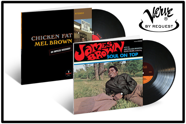 JazzEcho-Plattenteller: Mel Brown "Chicken Fat" / James Brown "Soul On Top"