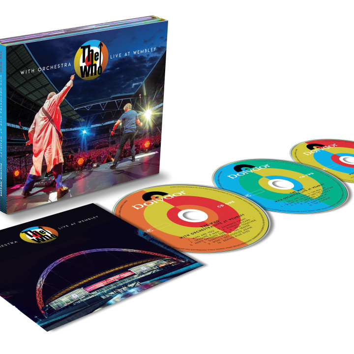 “The Who With Orchestra Live At Wembley” 2-CD + Blu Ray Packshot