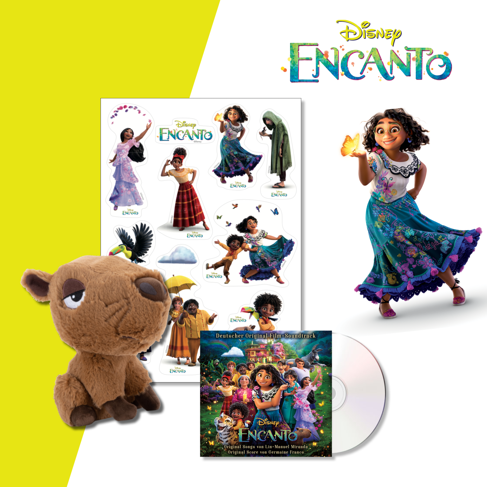 Exklusives Disney© ENCANTO Fan Bundle mit CD, Kuscheltier und Stickern ...