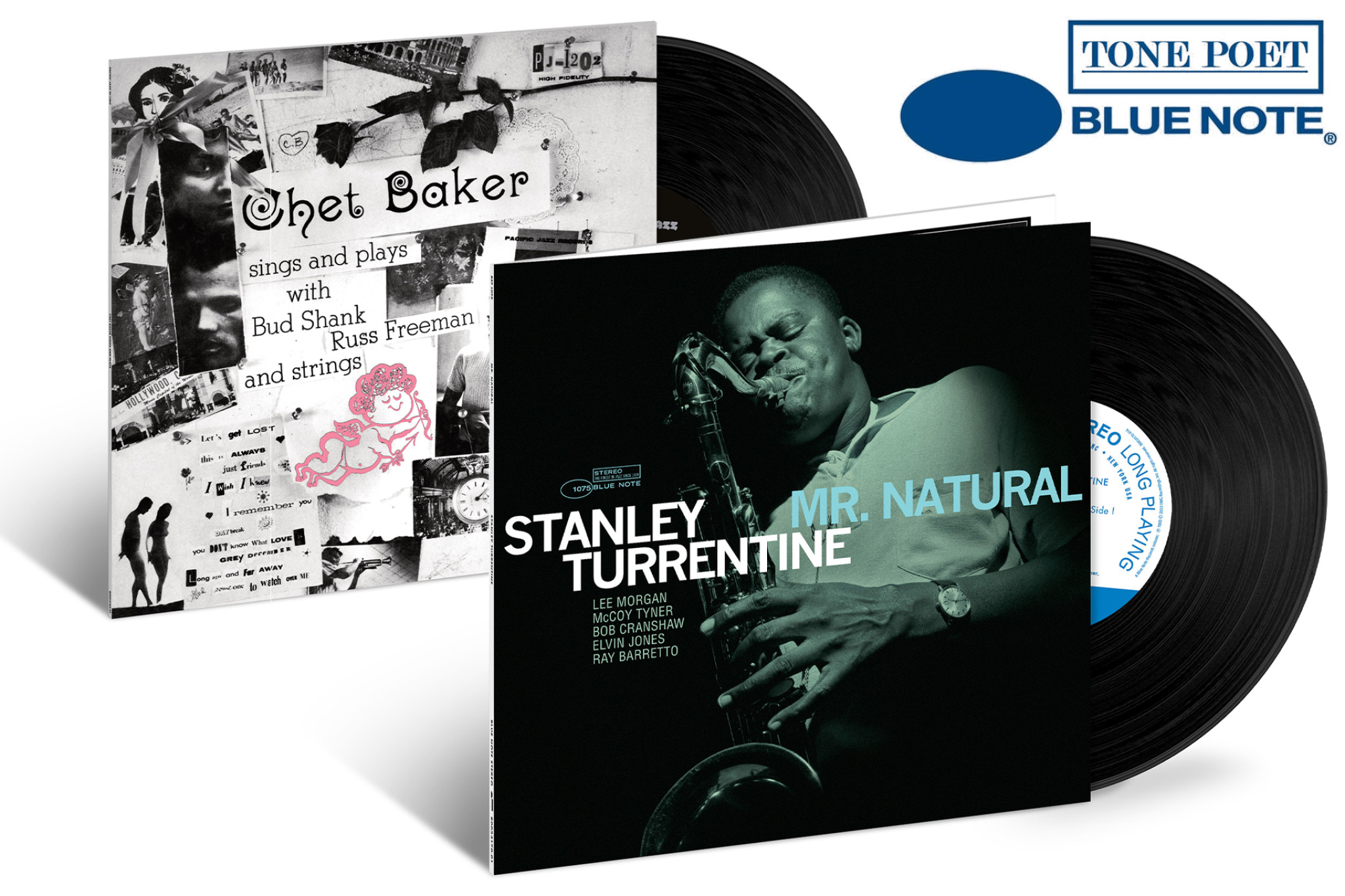 JazzEcho-Plattenteller: Chet Baker "Chet Baker Sings And Plays" // Stanley Turrentine "Mr. Natural" (Blue Note Tone Poet Vinyl)