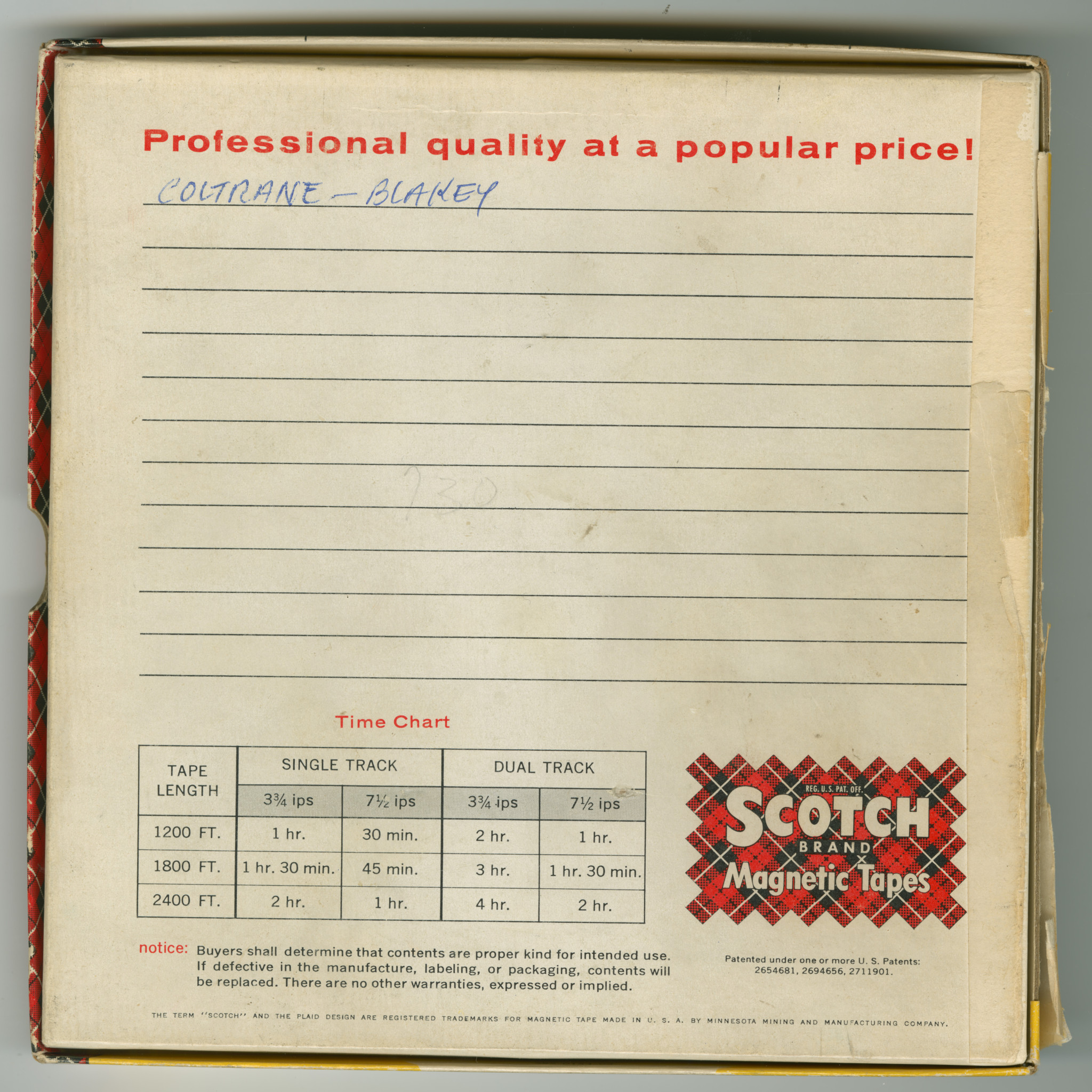 Coltrane Box 7" Rückseite