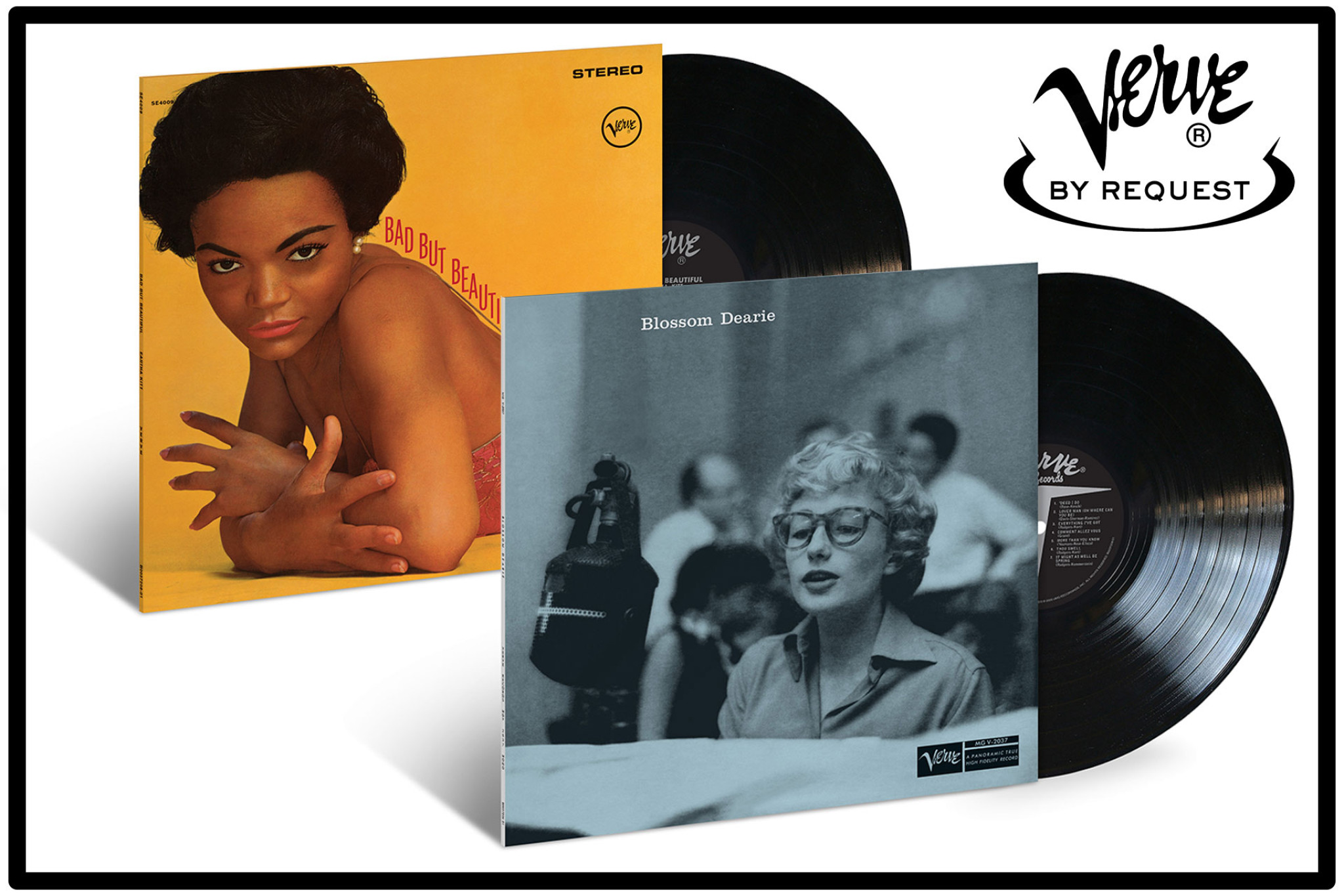 JazzEcho-Plattenteller: Eartha Kitt "Bad But Beautiful" / Blossom Dearie "Blossom Dearie" (Verve By Request LP)