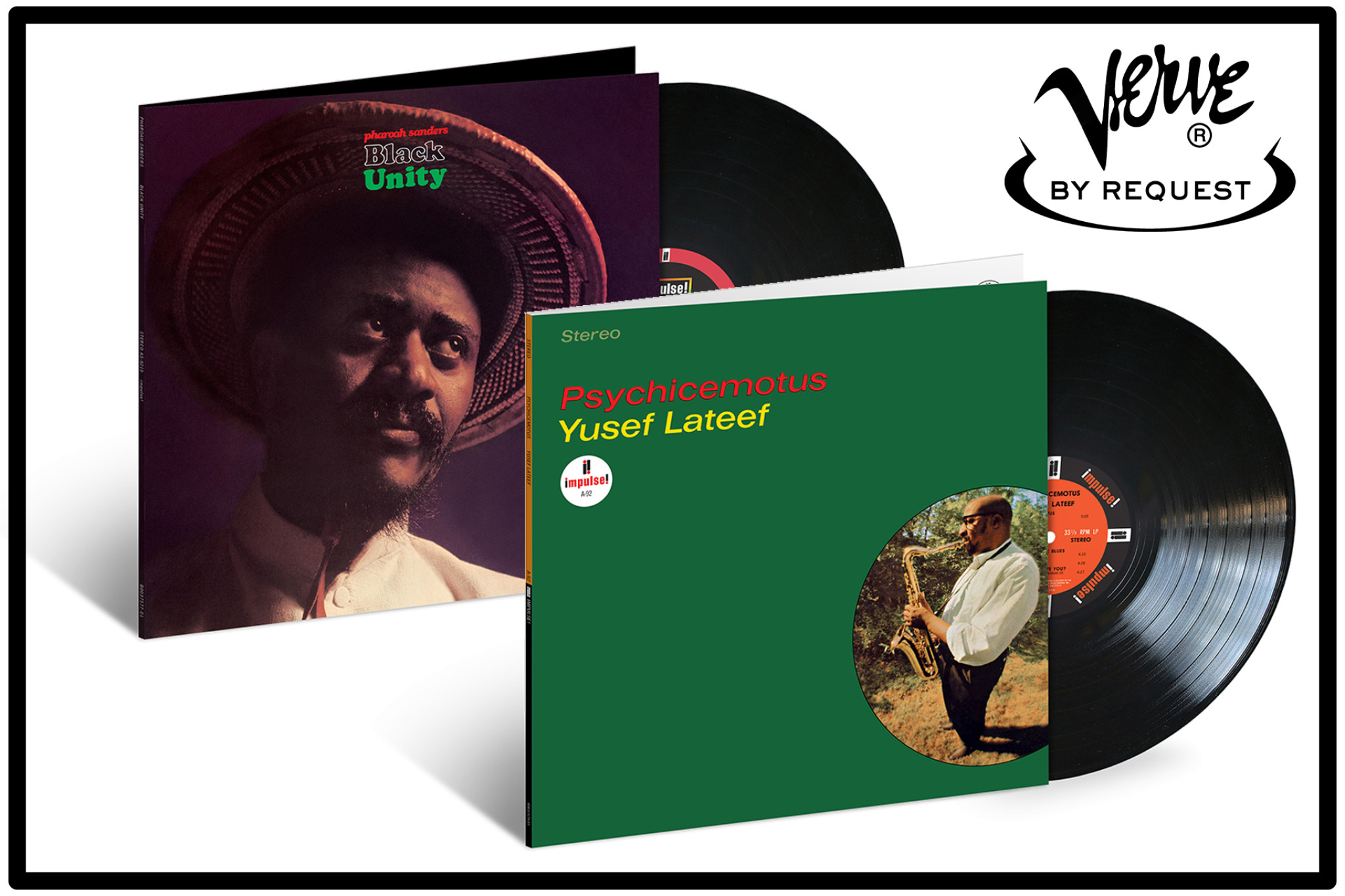 JazzEcho-Plattenteller: Pharoah Sanders "Black Unity"  Yusef Lateef "Psychicemotus" (Verve By Request)