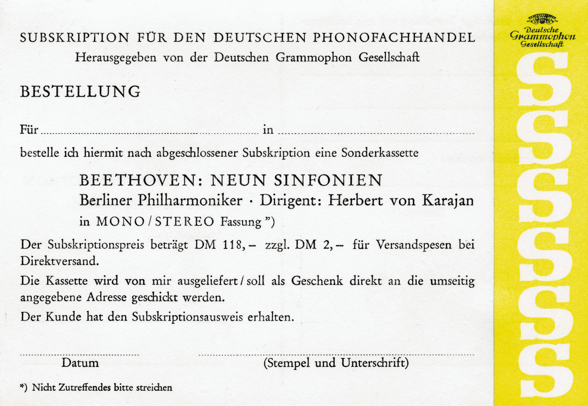 Subscription for german phono retailers