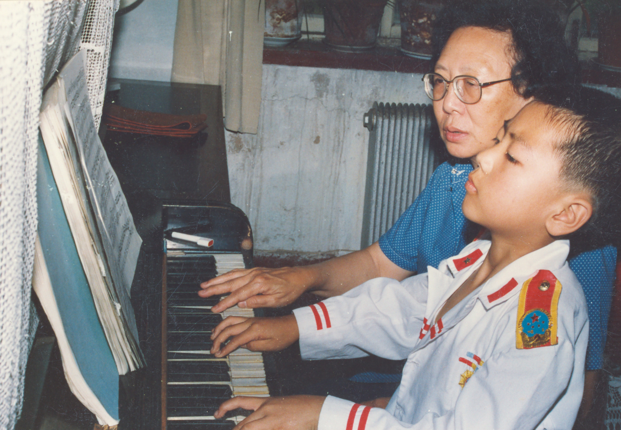 Lang Lang with his piano teacher Zhu Yafen