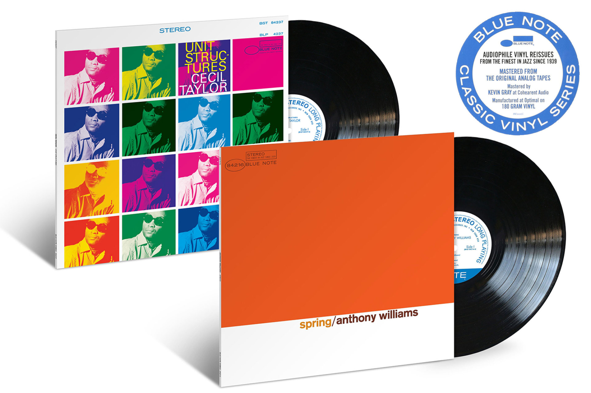 JazzEcho-Plattenteller: Cecil Taylor "Unit Structures" / Anthony Williams "Spring" (Blue Note Classic Vinyl)