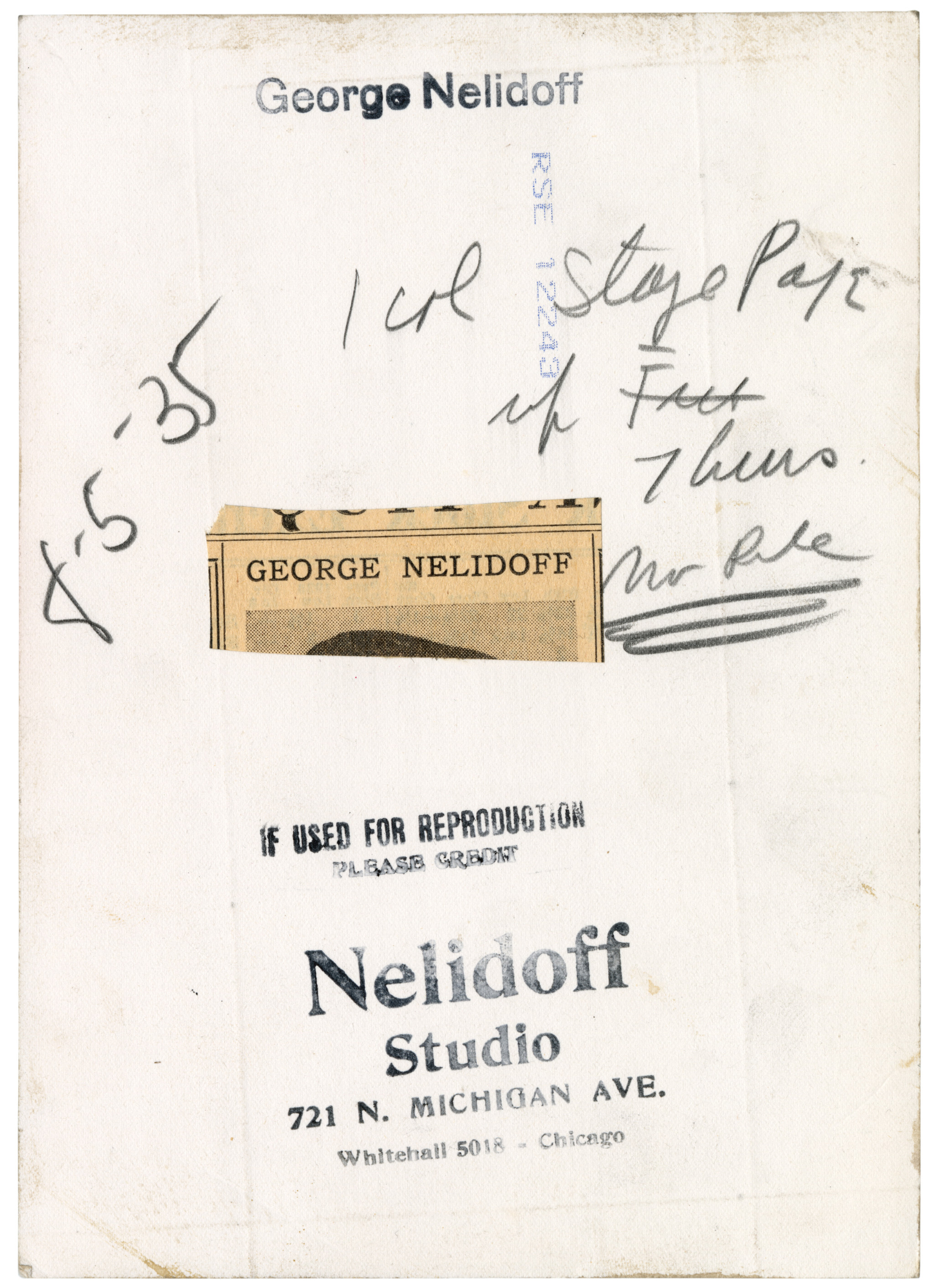 George Nelidoff as Escamillo (reverse) © George Nelidoff / Barbara Lauterbach Collection