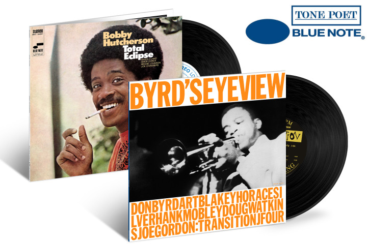 JazzEcho-Plattenteller: Bobby Hutcherson "Total Eclipse" / Donald Byrd "Byrd's Eye View" (Blue Note Tone Poet Vinyl)