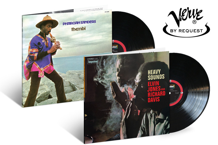 JazzEcho-Plattenteller: Pharoah Sanders "Thembi" / Elvin Jones "Heavy Sounds" (Verve By Request LP)