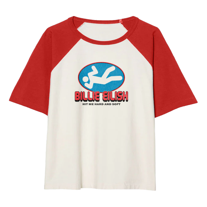 RED AND WHITE RAGLAN DROP SLEEVE