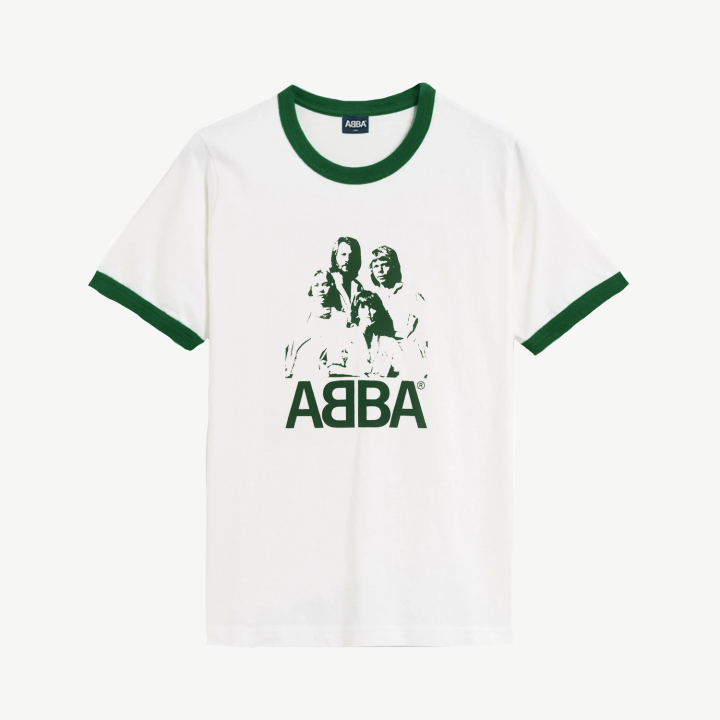 ABBA Ringer T-shirt (Off-White/Green)