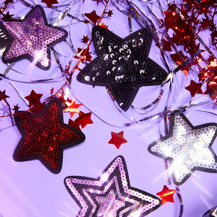 sequin star patch set