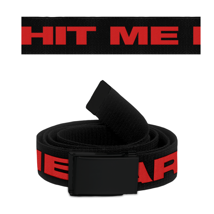 HIT ME HARD AND SOFT BLACK AND RED BELT