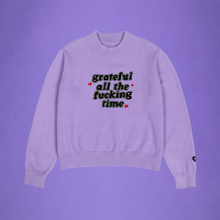 grateful all the fucking time knit sweater